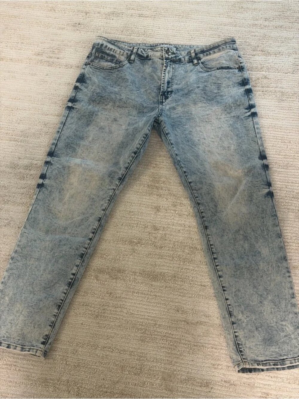 Men’s Acid Wash Straight Leg Jeans